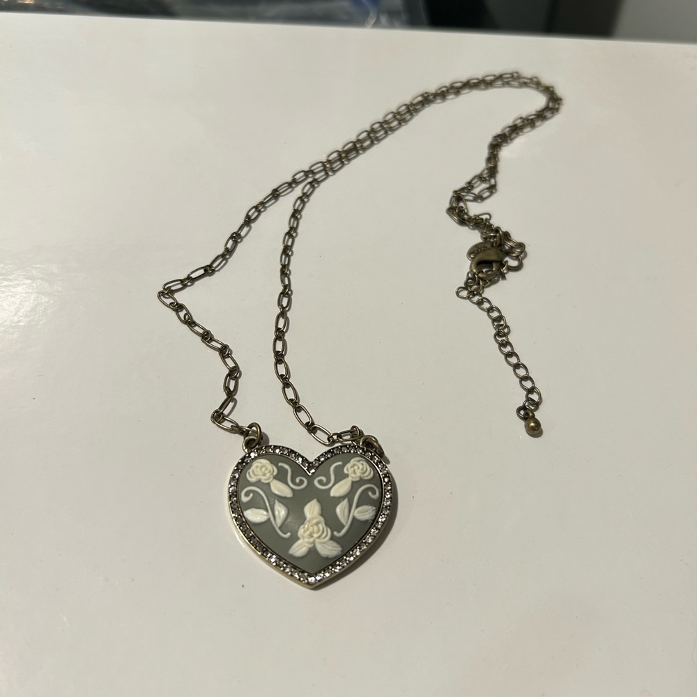 Long heart statement necklace